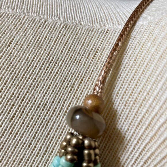 NWT Blue Green Glass Centerpiece and Heishi Beaded Necklace from Cancun - Picture 7 of 11